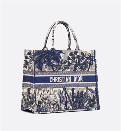 christian dior book tote palm tree